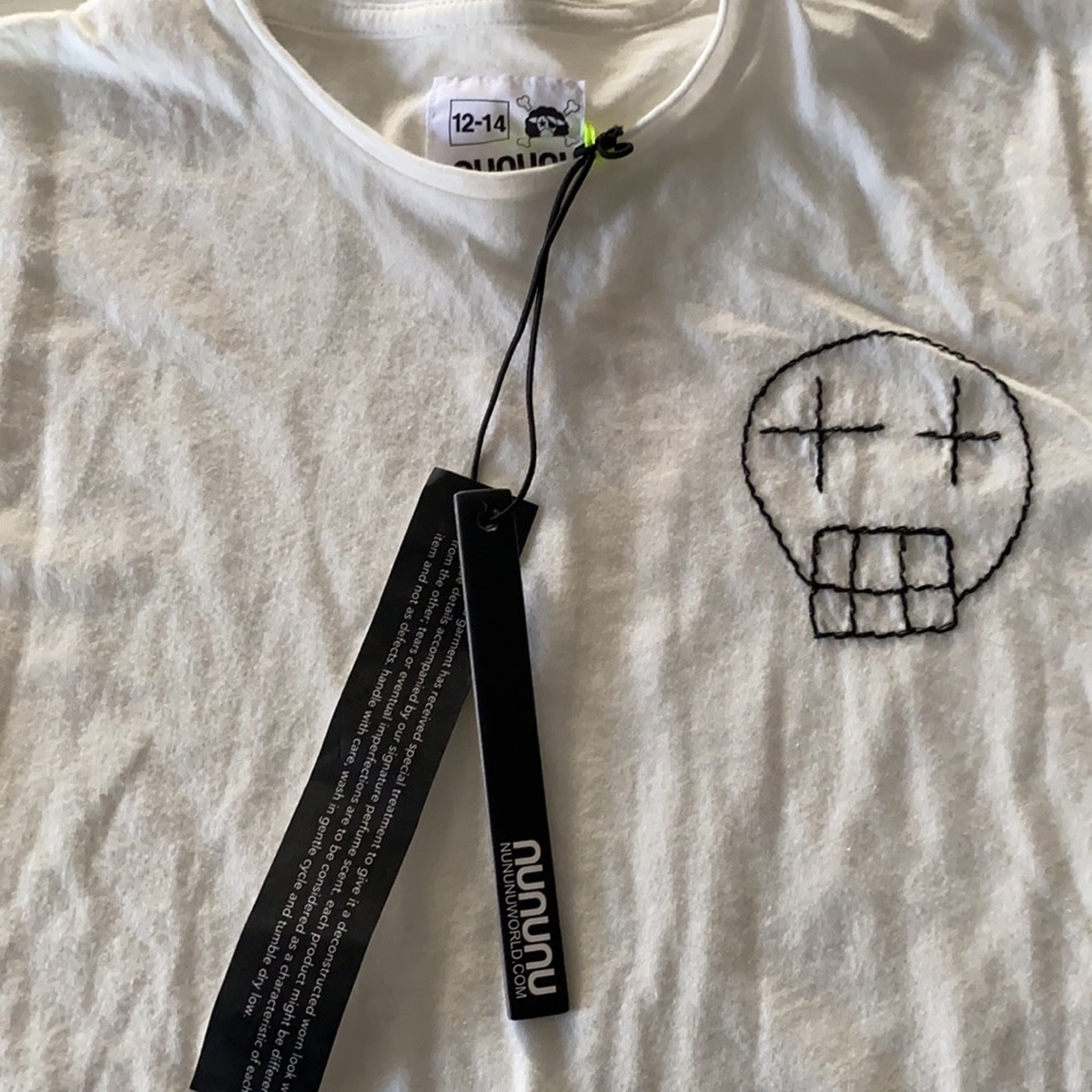 NWT Nununu shirt - White- size 12/14